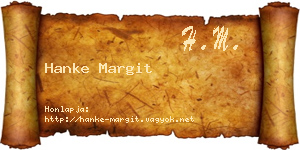Hanke Margit névjegykártya
